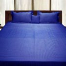 1000TC STRIPE EGYPTION BLUE FITTED SHEET IN QUEEN SIZE - 100% EGYPTIAN COTTON
