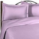 1000TC STRIPE LILAC FITTED SHEET IN QUEEN SIZE - 100% EGYPTIAN COTTON