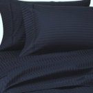 1000TC STRIPE NAVY BLUE FITTED SHEET IN QUEEN SIZE - 100% EGYPTIAN COTTON