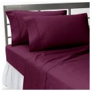 1000TC SOLID WINE FITTED SHEET IN QUEEN SIZE - 100% EGYPTIAN COTTON