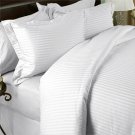 1000TC STRIPE WHITE FITTED SHEET IN KING SIZE - 100% EGYPTIAN COTTON