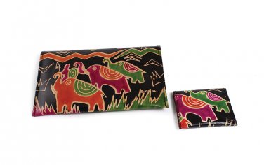 Wallet Set: Afrocentric Elephant - Black (C-A172 AE Blk)