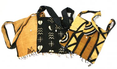 Mud Cloth Beaded Bucket Bag ( C-A016)
