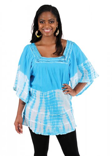 Tie-Dye Sun Top: Turquoise (C-WS613:Trquois)