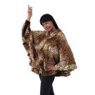 Leopard Print Faux Fur Poncho C-WF806