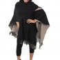 Black/Brown Reversible Poncho  C-WF802