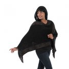 Plush Metallic Poncho: Black & Gold (C-WF778:Blk/Gld)