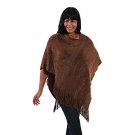 Plush Metallic Poncho: Brown (C-WF778:Brown)