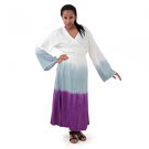 Tie Dye Wrap Dress: White (C-WF801:White)