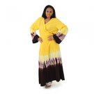 Tie Dye Wrap Dress: Yellow (C-WF801:Yellow)