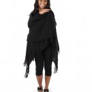 Knit Poncho (C-WF813) Black