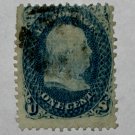 U.S. Cat. # 92 - 1867 1c Franklin, blue