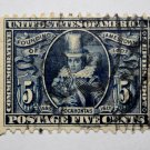 .1U.S. Cat. #330 - 1907 5c Pocahontas, blue