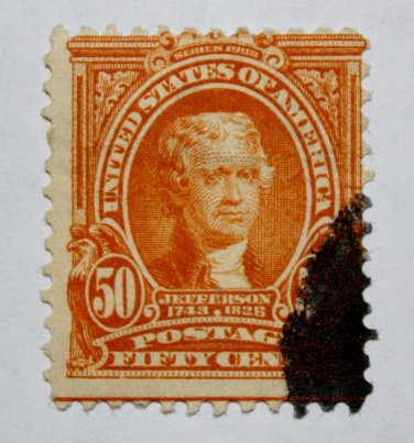 U.S. #310 - 1903 50c Jefferson, orange