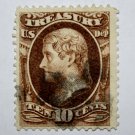 U.S. Cat. # O77 - 1873 10c brn, treasury, hard paper