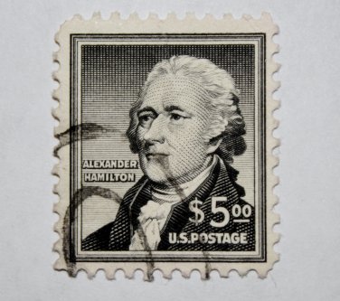 U.S. Cat. # 1053 -1956 $5 Alexander Hamilton