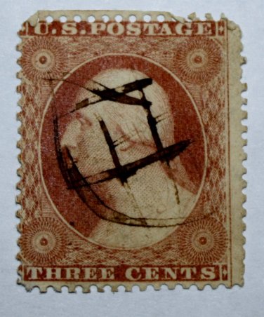 U.S. Cat. # 26 - 1857 3c Washington, Type III