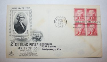 First Day of Issue - 2 cent Regular Postage 1954