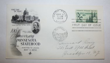 First Day of Issue - Minnesota Statehood 1958
