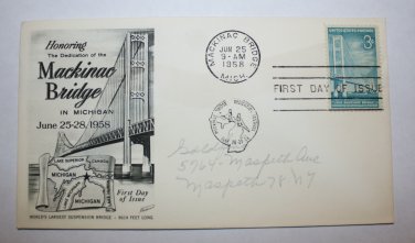 First Day of Issue - Mackanac Bridge 1958
