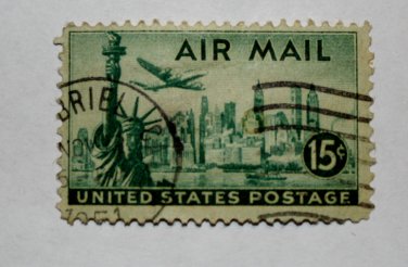 3-U.S. Cat. # C35 - 1947 15c New York Skyline