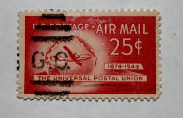 U.S. Cat. # C44 - 1949 25c Plane & Globe