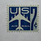 3-U.S. Cat. # C52 - 1958 7c Jet Perf 10H blue