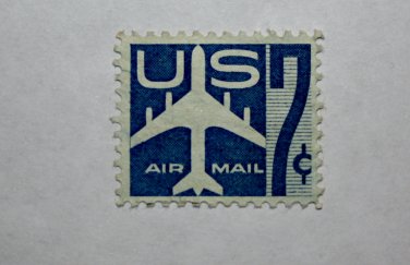 3-U.S. Cat. # C52 - 1958 7c Jet Perf 10H blue