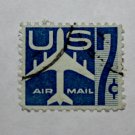 4-U.S. Cat. # C52 - 1958 7c Jet Perf 10H blue