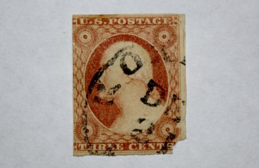 U.S. Cat. # 11 - 1855 3c dull red, T1, imperf