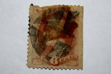 U.S. Cat. # 137 - 1870 6c Lincoln, carmine
