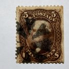 2-U.S. Cat. #76 1863 5 cent Jefferson, brown