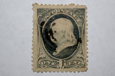 U.S. Cat. # 156 - 1873 1c Franklin, ultramarine