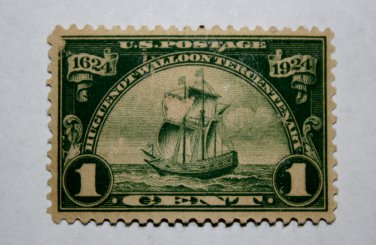 U.S. Cat. # 614 - 1924 1c Ship "Nieu Nederland"
