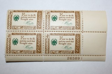 U.S. #1140 - Plate Block - 1960 4c American Credo - B. Franklin