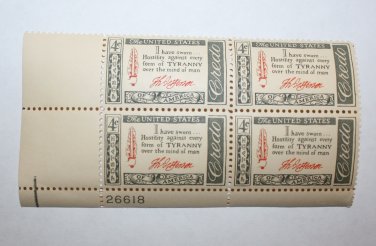 U.S. #1141 - Plate Block - 1960 4c American Credo - T. Jefferson