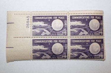 U.S. #1173 - Plate Block - 1960 4c Echo I - Communications for Peace