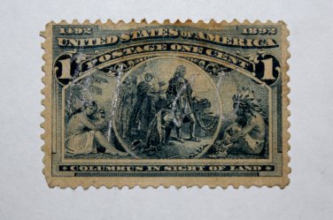 2-U.S. Cat. # 230- 1893 1c Columbus in Sight of Land