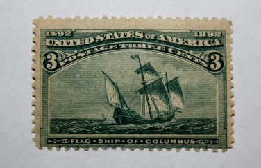 U.S. Cat. # 232 - 1893 3c Flagship of Columbus