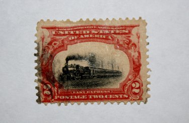 U.S. Cat. # 295 - 1901 2c Fast Express,carmine & black