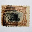 U.S. Cat. # 296 - 1901 4c Automobile deep red/brown/black