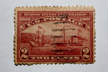 U.S. # 372 - 1909 2c Half Moon and Clermont