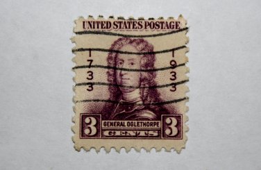 U.S. Cat. # 726 - 1933 3c Georgia Bicentennial