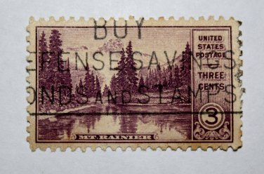 U.S. Cat. # 742 - 1934 3c Mt. Rainier, Washington