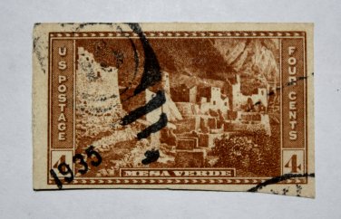 U.S. Cat. # 759 - 1935 4c Mesa Verde, imperf., no gum
