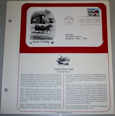 1988 First Day of Issue - Christmas
