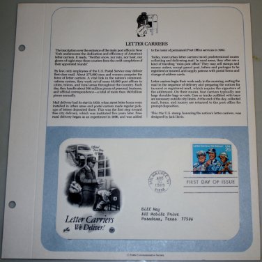 1989 First Day of Issue - Letter Carriers