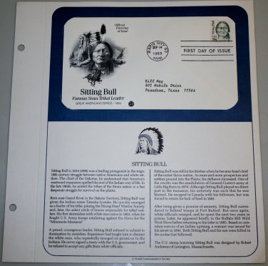 1989 First Day of Issue - Sitting Bull
