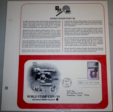 1989 First Day of Issue - World Stamp Expo