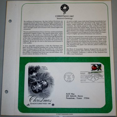 1987 First Day of Issue - Christmas